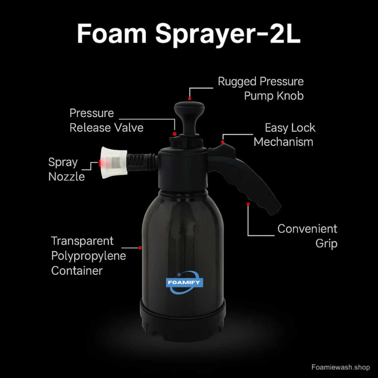 2L High-Pressure Car Foam Wash Sprayer
